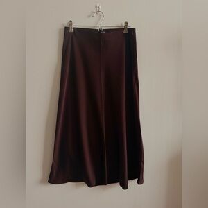 Reitmans Satin Maxi Skirt in Deep Burgundy